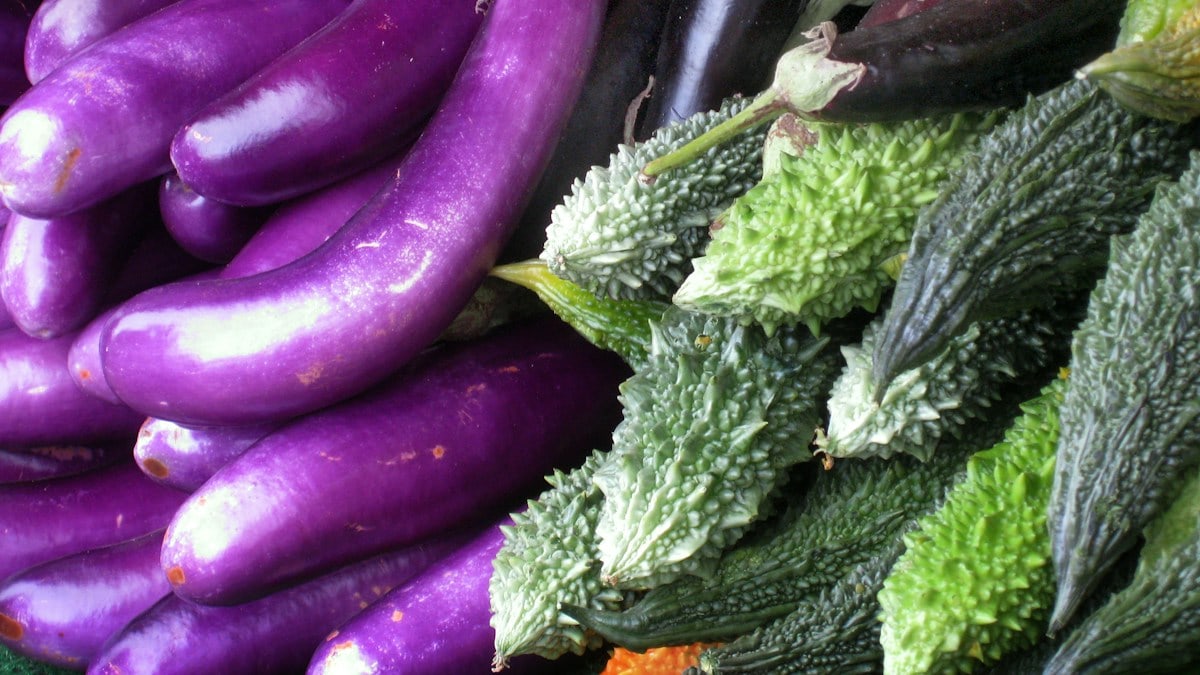 eggplant and cucumnbers